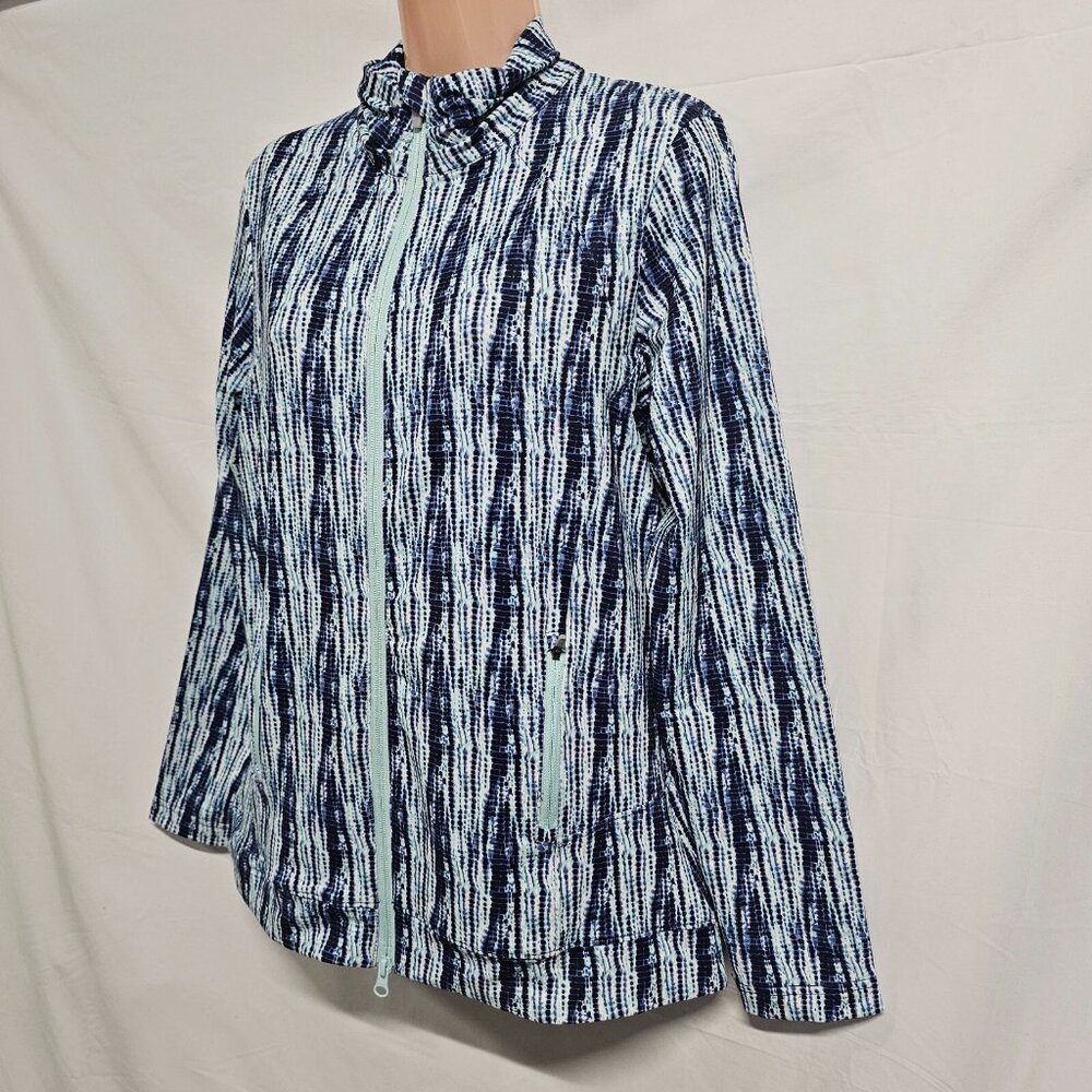 Peter Millar Women Size L Golf Katy Full Zip Layer Jacket Blue UPF50 Sun Pro - Picture 3 of 12